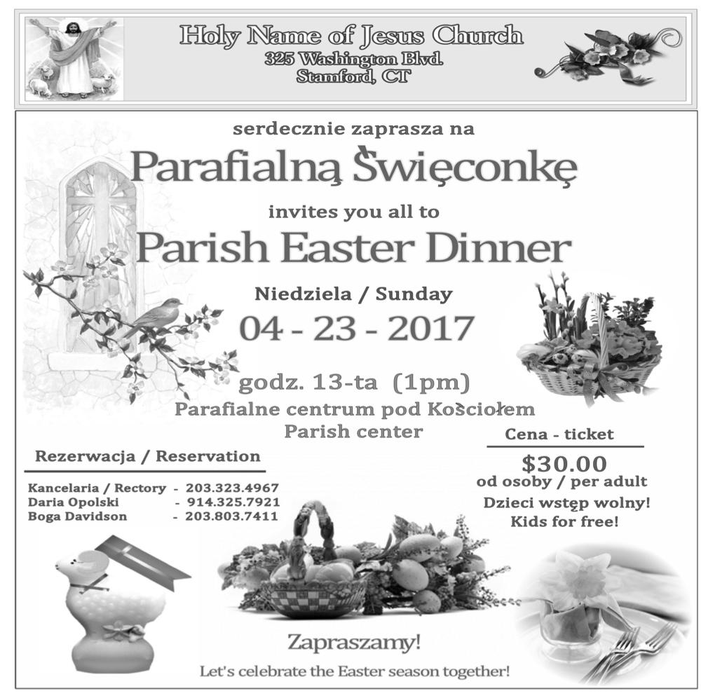 OFFERTORY/ KOLEKTA April 13 th, 2017 Holy Thursday $1,155.00 April 14 th, 2017 Good Friday $2,583.00 April 16 th, 2017 Easter Sunday Regular Offertory $9,600.00 2 nd Offertory $5,051.