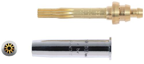 Nasadki do prostowania płomieniowego Ilość wylotów Długość Ciśnienie robocze Zużycie gazów Tlen Acetylen Tlen Acetylen 14070514 3 730 mm 0,7 bar 0,7 bar 1650 l/h 1485 l/h 202232267 5 690 mm 0,7 bar