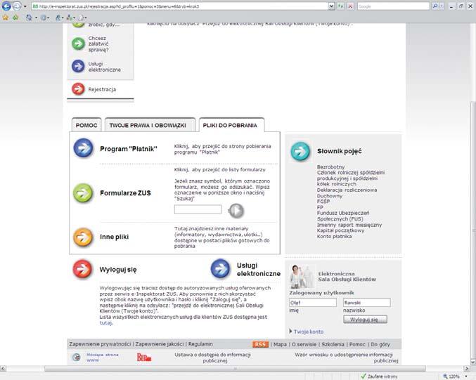 9 Można teraz przejść do elektronicznej Sali Obsługi Klientów.