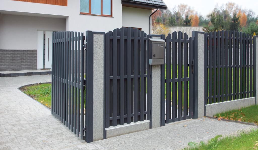 ogrodzenia SZTACHETOWE / PALE fences MODEL: PS 003 L(N) Brama uchylna, przęsła oraz furtka