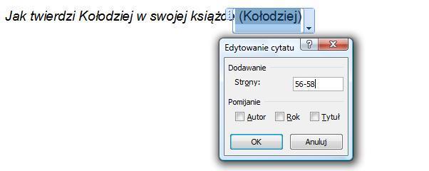 Tym rzem zobczysz zdefiniowne źródło n rozwijnej liście. 6. Kliknij zwrtość wstwionego pol w nwisie.