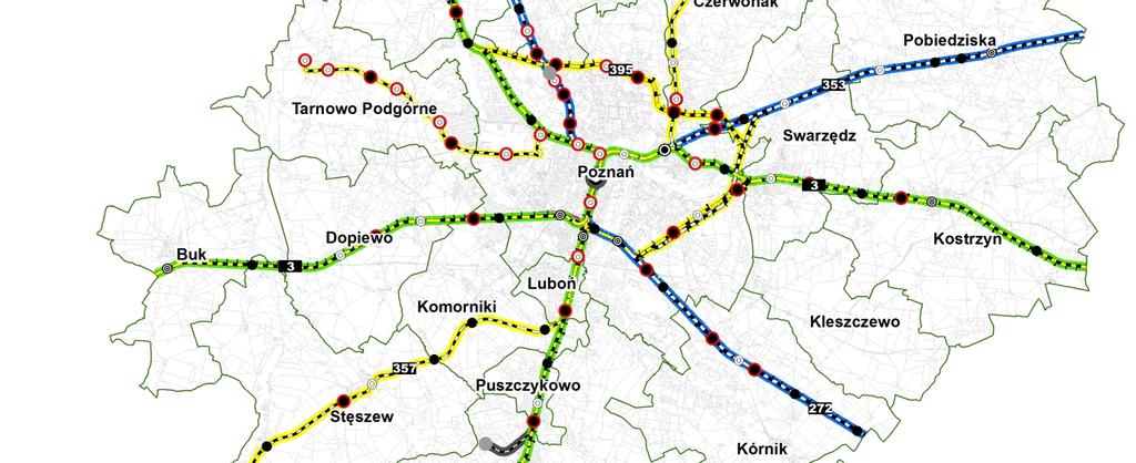 Koncepcja Kierunków Rozwoju Przestrzennego Metropolii Poznań Sieć kolejowa