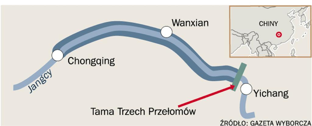 w głąb Chin dzięki taniemu transportowi wydają się jednak mało znaczące w porównaniu z potencjalnymi zagrożeniami, jakie niesie za sobą gigant (Koziński, Rychter 2006). Ryc. 1.