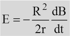 Przykład 3.1 W pewnym kołowym obszarze o promieniu R istnieje jednorodne pole magnetyczne, którego wektor indukcji jest prostopadły do płaszczyzny rysunku.