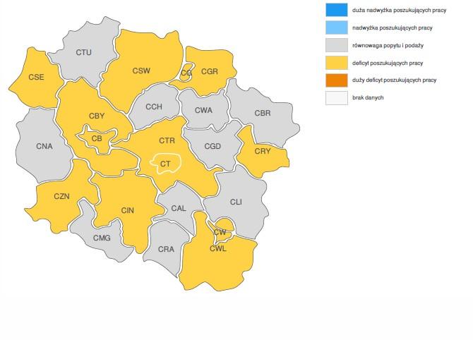 PROGNOZA NA 2017, WOJEWÓDZTWO KUJAWSKO-POMORSKIE ZMIANA ZAPOTRZEBOWANIA NA PRACOWNIKÓW W