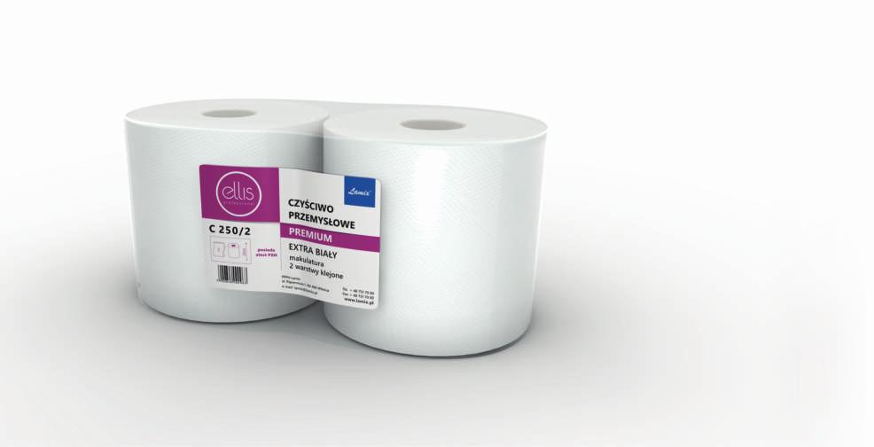 CZYŚCIWA PRZEMYSŁOWE Industrial rolls PREMIUM C 50/ C 50/ 0963 0987 x0 x0 średnica [cm] 8 8 wysokość rolki [cm] 5 5 długość rolki [m] 40