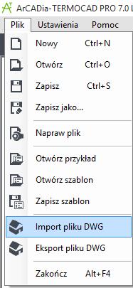 1. otwarcie ArCADia-TERMOCAD Rysunek 25 Uruchamianie ArCADia-TERMOCAD 1.