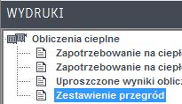 Jest też dostępny nowy raport Zestawienie przegród, w którym podane są wszystkie przegrody występujące w budynku, z podziałem na kondygnacje i typy, wraz z ich wymiarami i orientacją