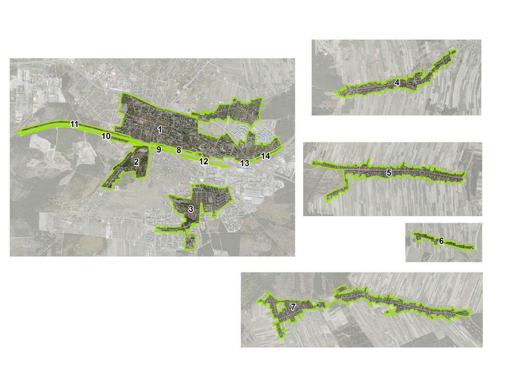 Ryc. 1. Podział obszaru rewitalizacji na podobszary.
