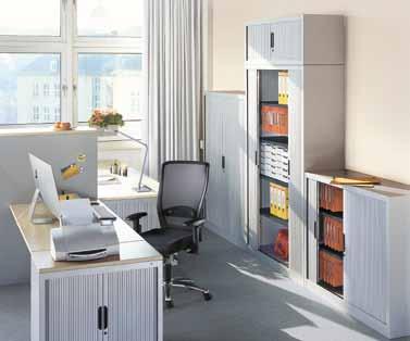 Szafy żaluzjowe Omnispace Większy komfort pracy w ciasnych biurach Szafy żaluzjowe C+P cechuje komfort użytkowania i wysoki standard w nowoczesnym pomieszczeniu biurowym.