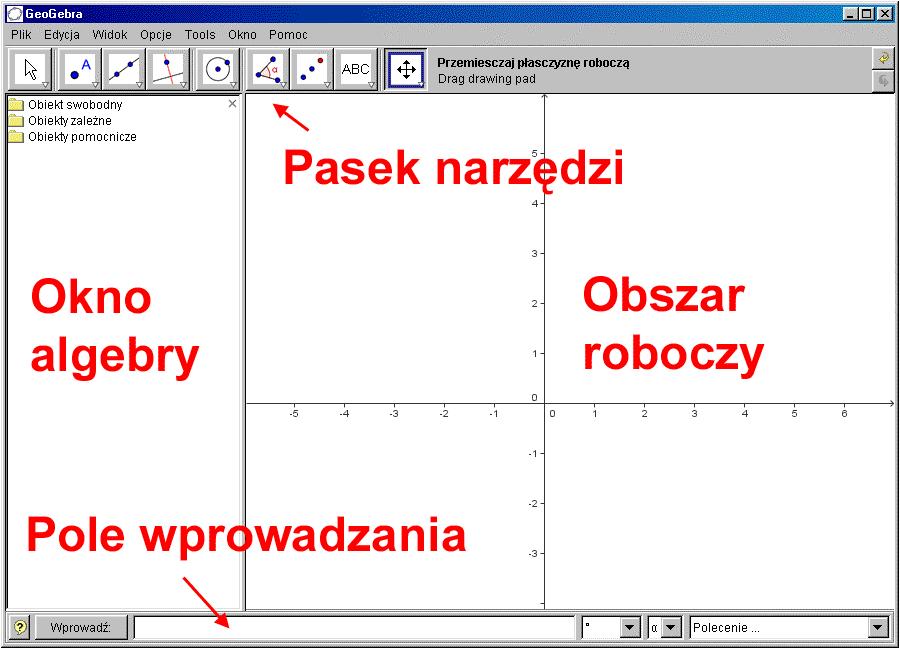 Moduł 1 Rysunek 1. Okno GeoGebry Źródło: http://www.geogebra.