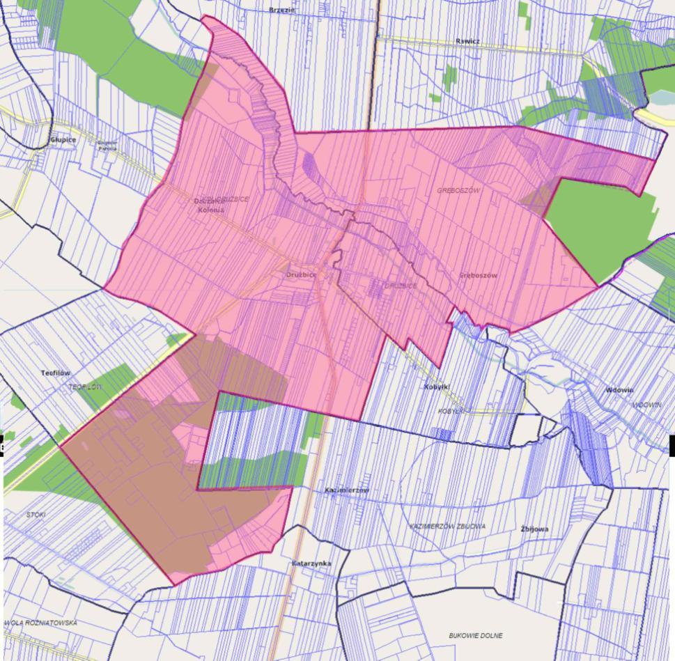 W wyniku konsultacji społecznych oraz spotkań roboczych, uznano, że za obszary zdegradowane w gminie należy uznać sołectwa Drużbice, Drużbice-Kolonia i Gręboszów.