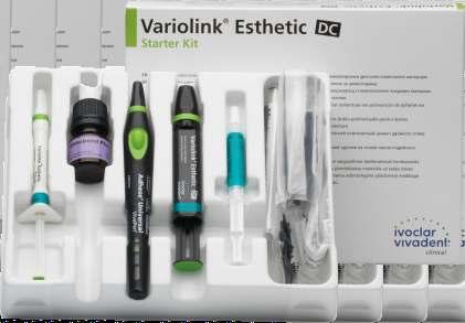 Variolink Esthe c DC Starter Kit Światłoutwardzalny, stabilny kolorystycznie, adhezyjny cement kompozytowy. strzykawka 2.5g Variolink Esthe c DC (neutral), strzykawka 1.