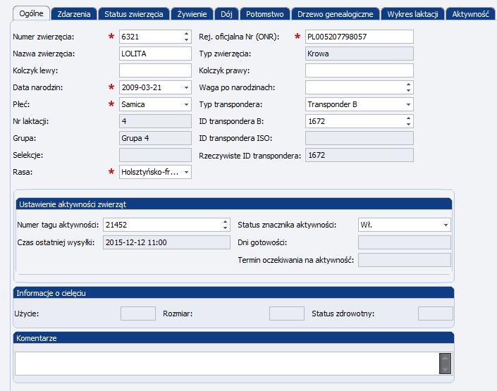 Podział zakładek użytkownika na kilka grup okien pozwala na łatwe poruszanie się po programie hodowca w danej chwili widzi tylko potrzebne, wybrane informacje, może tez w łatwy sposób, niezależnie od