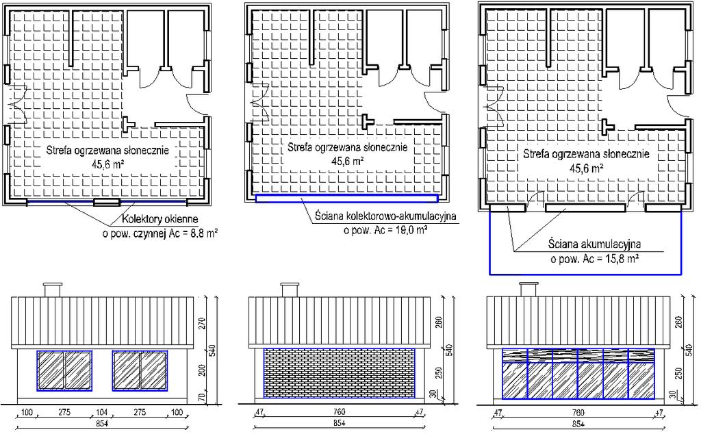 P. Herbut, S, Angrecka, E.Herbut, G. Nawalany, P. Sokołowski energii cieplnej tj.: ściany z oknami (SO), ściany z cegły klinkierowej (CK), ogrodu zimowego (OZ) (Rys. 2). a) b) c) Rysunek 2.