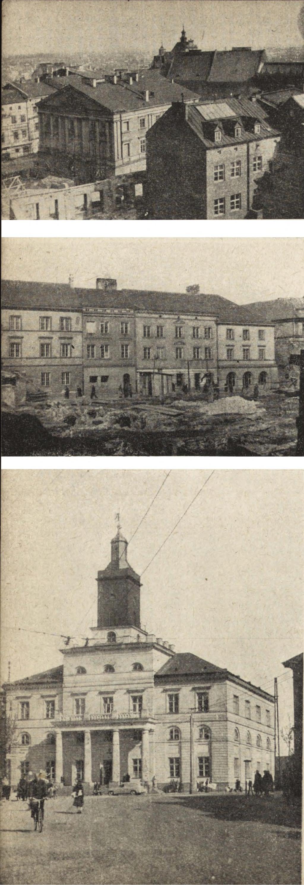 Bramowej 2 8. Całkow ita odbudowa z w ykorzystaniem fundam entów rozpoczęta została przez Centrosan w r. 1948, z przeznaczeniem na cele biurow o-składow e.