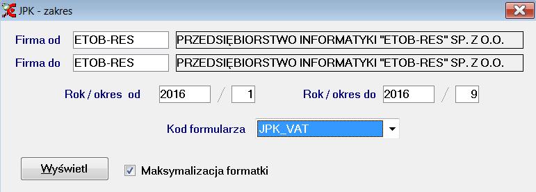 1.2.3 Tworzenie i wysyłka JPK_VAT Aby poprawnie wysłać JPK_VAT należy: 11. Wybrać z menu funkcję: Księgowość i finanse-> JPK-> JPK- Jednolity Plik Kontrolny 12.