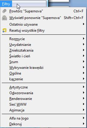 Ćwiczenie nr 6 efekty i filtry Tak, jak każdy program graficzny GIMP posiada wbudowane narzędzia umożliwiające osiągnięcie różnego rodzaju efektów.