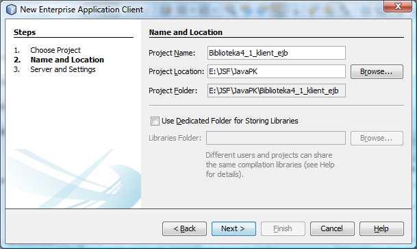 (3) Utworzenie aplikacji klienta opartej klasie ramka z projektu Biblioteka4 z lab4-pio