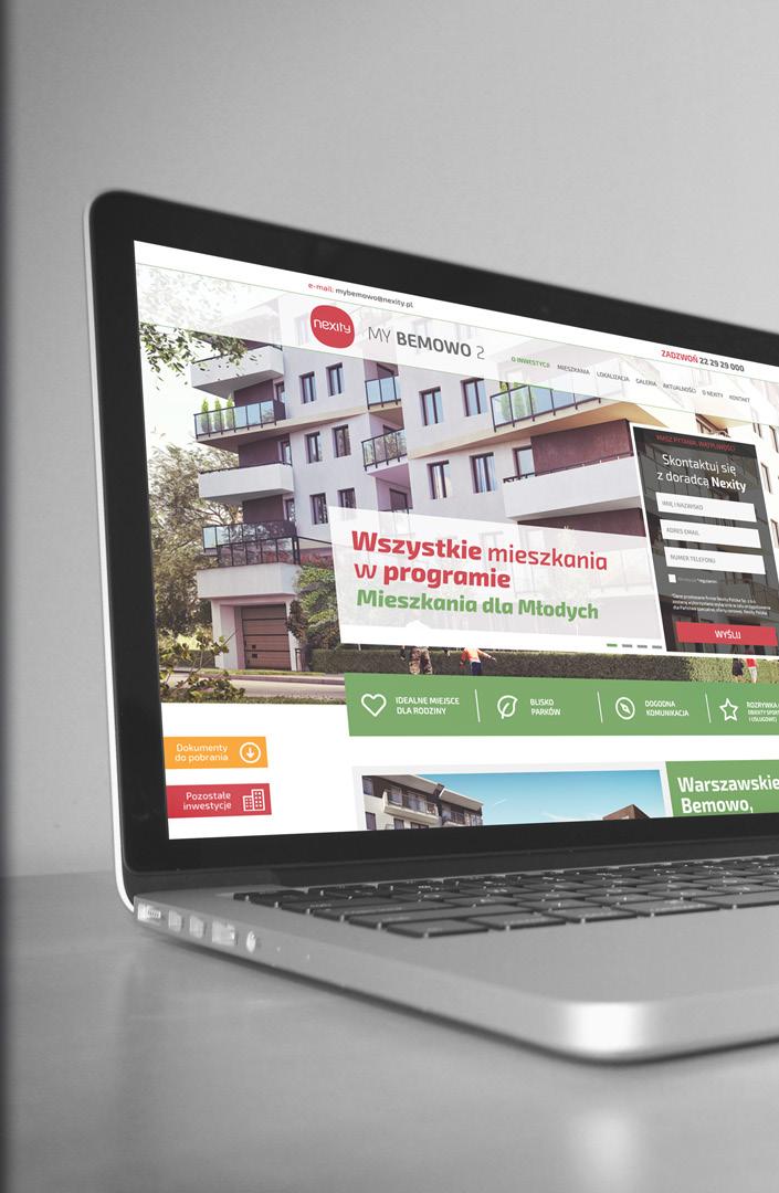 Efekty Odpowiadaliśmy za całościową strategię online: serwisy www inwestycji, stronę korporacyjną, promocyjne landing page e, testy, pogłębioną analitykę, performance marketing (SEM, display,