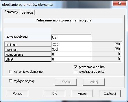 Mając gtwy schemat i ustawine parametry elementów, pzstaje ustawienie