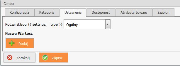 2.3.4 Dostępność Obszar zawiera słownik, który tłumaczy nazwy