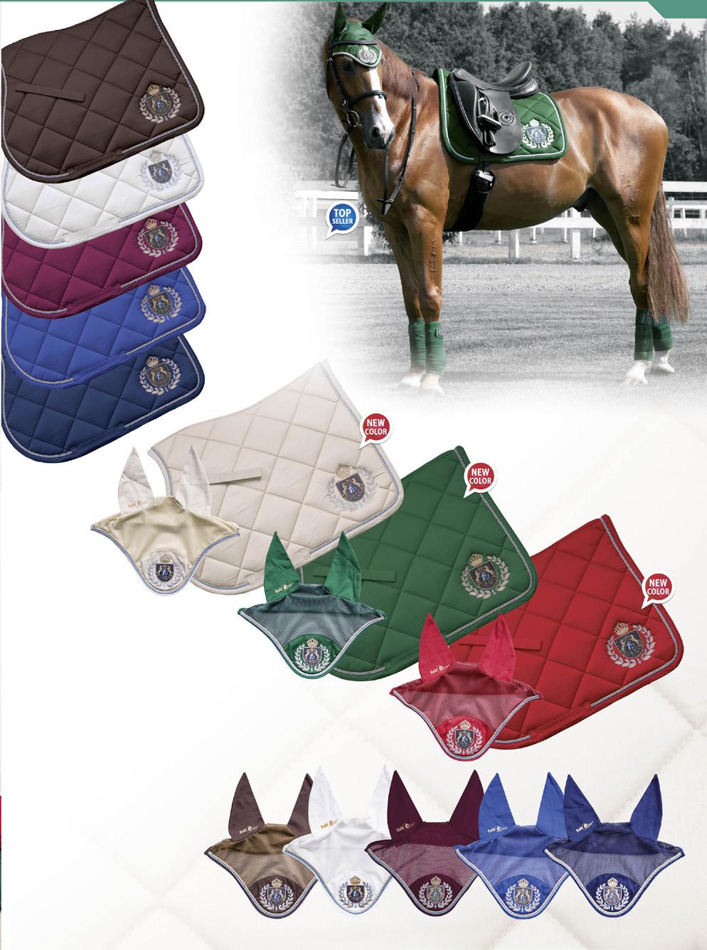 DLA KONIA FOR THE HORSE CZAPRAKI I NAUSZNIKI SADDLE PADS & FLY VEILS 67 0202 0303 5555 ROYAL DIAMOND Czaprak Saddle pad Najwyższej jakości czaprak ozdobiony podwójnym sznurkiem i eleganckim,