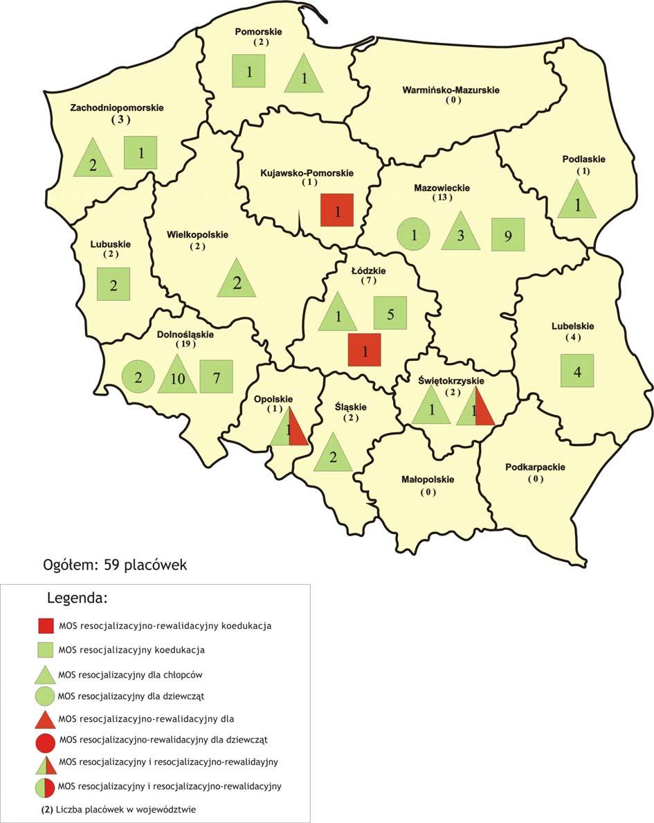 Rysunek 4 Liczba MOS w Polsce w podziale na