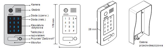 1. Opis urządzenia OR-VID-VT-1014KV to jednorodzinna kamera współpracująca z zestawami wideodomofonowymi z serii VT.