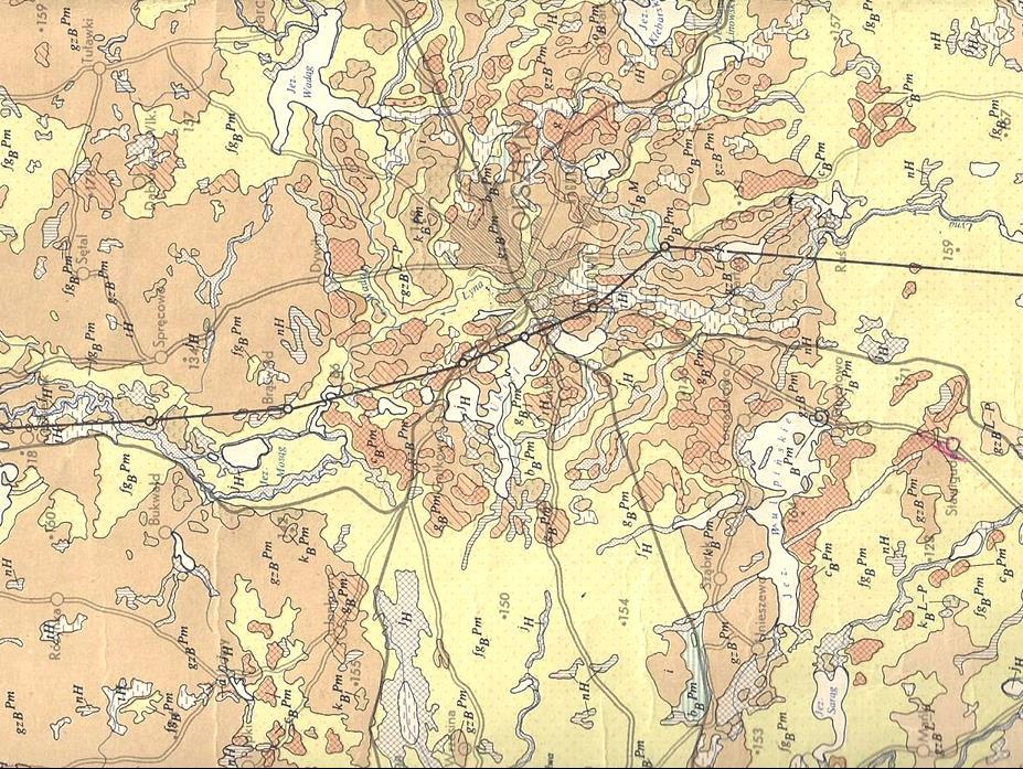 Specyfika warunków geologicznych rejonu olsztyńskiego Mapa topograficzna - oryginał 1:10000 Urozmaicona morfologia i