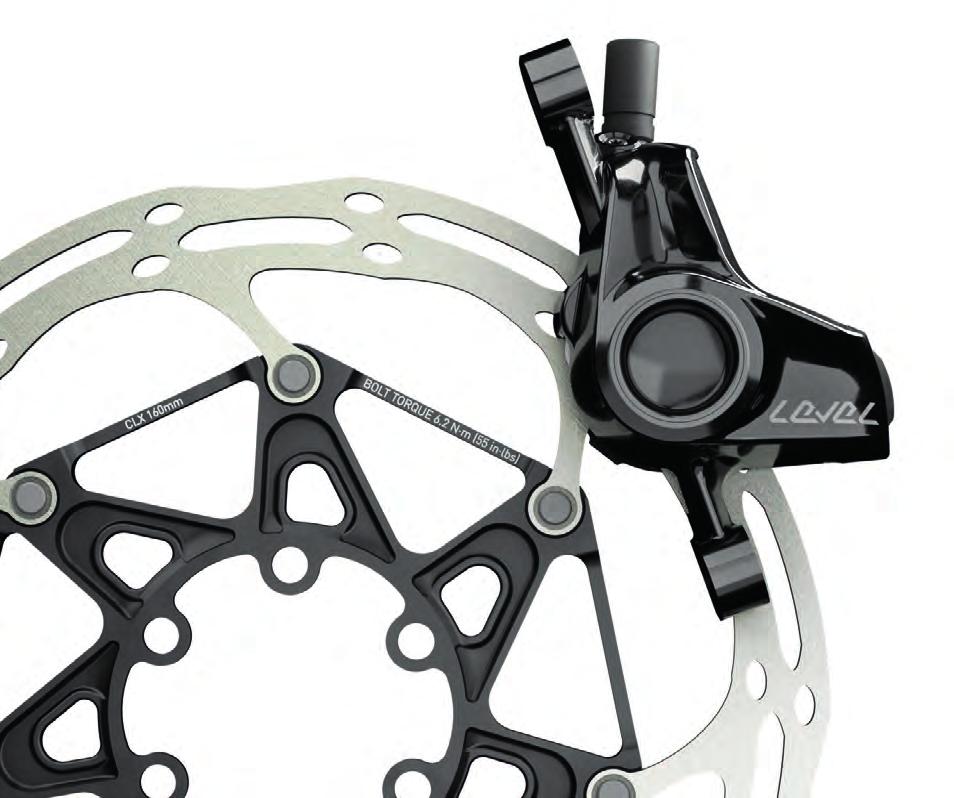 Hydrauliczne hamulce tarczowe HAMULCE tarczowe Lekkie i wydajne systemy do wszystkich zastosowań NOWOŚĆ 2017 SRAM Level Ultimate Masa: 318 g (przewód 800 mm, rotor CenterLine X 160 mm, śruby Ti)