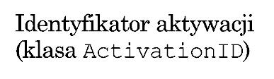 Id. aktyw. zawiera informacje o obiekcie aktywowalnym: zdalną referencję do aktywatora obiektu, unikalny identyfikator obiektu.