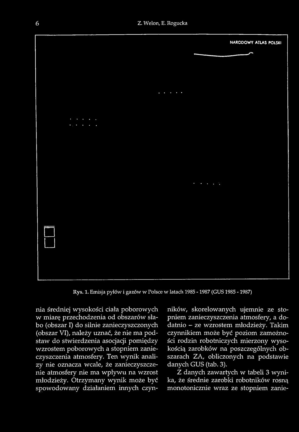 6 Z. Welon, E. Rogucka NARODOWY ATLAS POLSKI -/* Rys. 1.