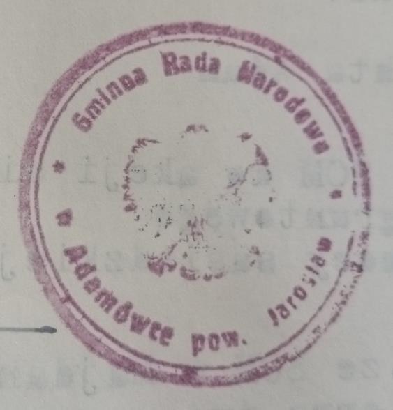 Pieczęcie gminy Adamówka z lat 50.