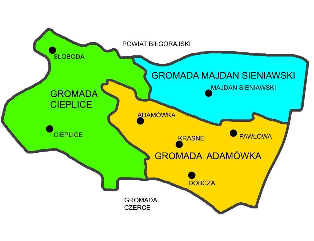 Podział na gromady wiejskie w