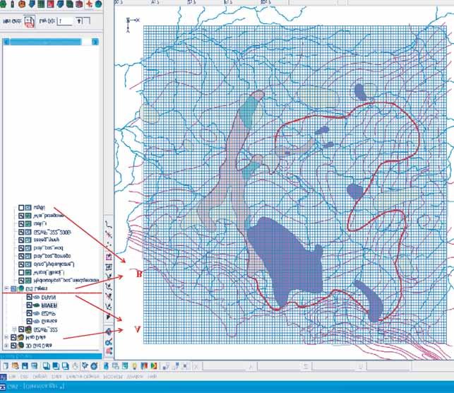 Budowa przestrzennych modeli koncepcyjnych GZWP w systemach GIS zintegrowanych z MODFLOW 55 Fig. 7.