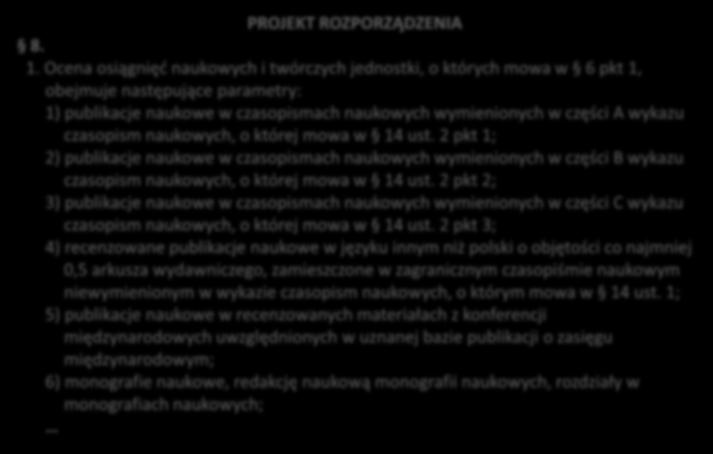 PROJEKT ROZPORZĄDZENIA 8. 1.