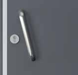 balamale Sticlă securizată mată sau transparentă Broască disponibilă în trei variante: cu cheie simplă, cu blocare pentru uşi de baie sau cu pregătire pentru cilindru Ranforsare