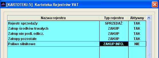 5-22 Aplikacja Ramzes Księgi Handlowe podręcznik uŝytkownika W trakcie dodawania, czy teŝ modyfikowania rejestru moŝliwe jest określenie jakie stawki VAT będą w nim wykorzystywane (Rysunek 5-36).