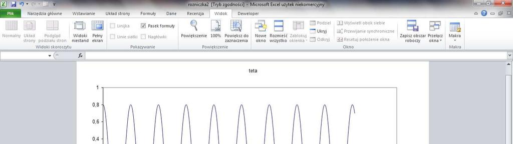 Po wykonaniu analogicznych, jak w Przykładzie 1 obliczeń,