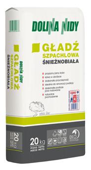 Gładź Szpachlowa Śnieżnobiała Spełnia wymagania PN-EN 13279-1:2009 Deklaracja właściwości użytkowych nr D170/CPR Atest Higieniczny PZH nr HK/B/0787/01/2014 Świadectwo z zakresu higieny radiacyjnej nr