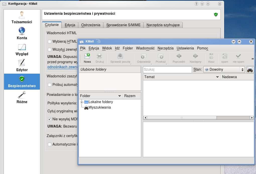 ~~Podręcznik uŝytkownika systemu operacyjnego SuSe 11.1~~ Nie musisz używać myszy do korzystania z Kmaila.