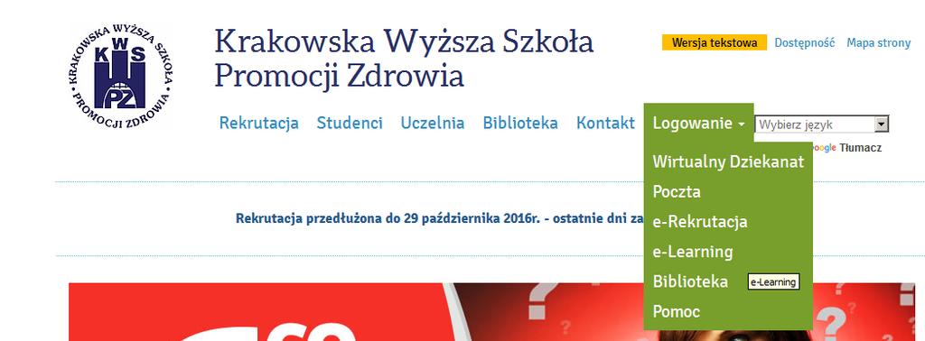 1. LOGOWANIE DO PLATFORMY ELERANINGOWEJ W celu zalogowania się na platformę EL otwieramy w przeglądarce internetowej stronę szkoły: www.kwspz.