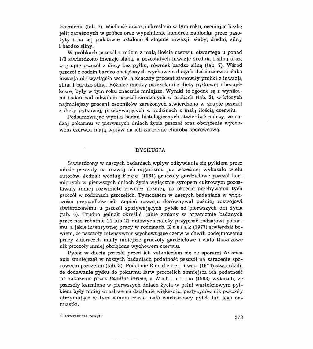 karmienia (tab. 7).