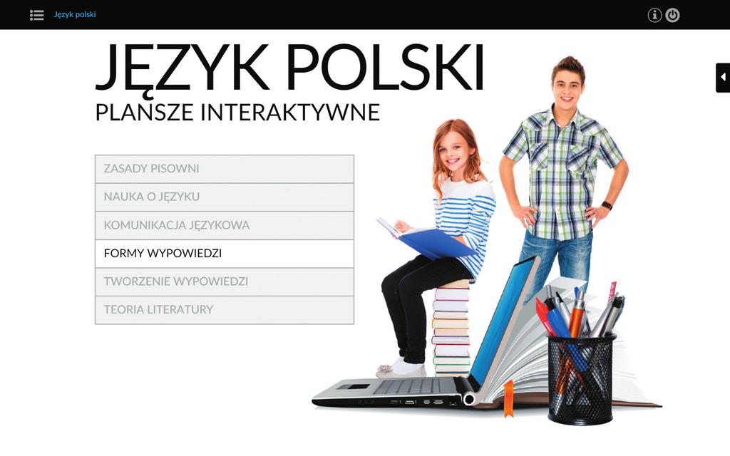 wsparcie przy powtórkach. Materiały audio i wideo, ilustracje, tabele, tekst w interaktywnej formie.