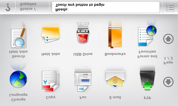 Informacje o panelu operacyjnym drukarki 15 1 2 3 4 5 6 14 13 12 11 10 9 7 8 Przycisk Działanie 1 Zmień język Powoduje wyświetlenie okienka Zmień język, w którym można zmienić podstawowy język