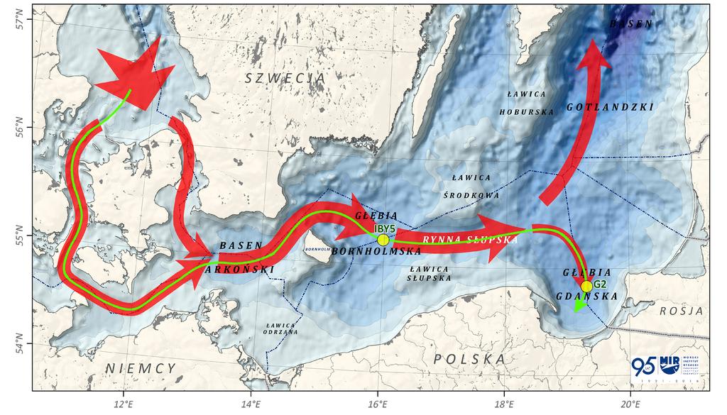 (głębokość 70-400 m), m.in. w rejonie Głębi Landsort, a powyżej woda słona, której górną granicę stanowi haloklina stała (Łomniewski 1975) (rys. 1). Te dwie strefy razem stanowią warstwę izotermiczną.