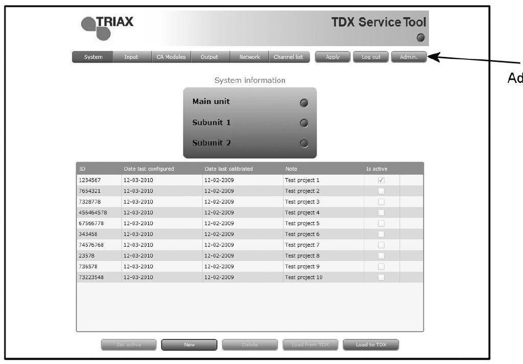 Uaktualnienie oprogramowania wewnętrznego JeŜeli uaktualnienie oprogramowania dla systemu TDX zostanie udostępnione poprzez stronę internetową www.triax.