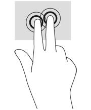 Obracanie (tylko wybrane modele) Funkcja obracania umożliwia obracanie elementów, na przykład zdjęć. Umieść nieruchomo palec wskazujący lewej ręki w obszarze płytki dotykowej TouchPad.
