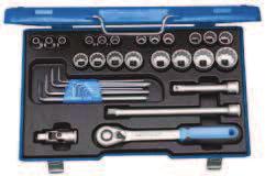 T 200 201 Zestawy 12,5 mm (1/2") AF D 19 WAU-20 ZESTAW KLUCZY NASADKOWYCH 1/2" 31-częściowy o d " Z kutymi i ulepszanymi nasadkami 12-kątnymi profilu Unit Drive Z narzędziami do pokręcania ze stali